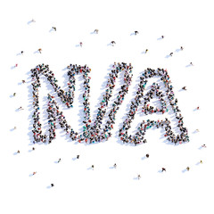 A lot of people form not away, icon . 3d rendering.