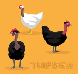 Chicken Turken Cartoon Vector Illustration