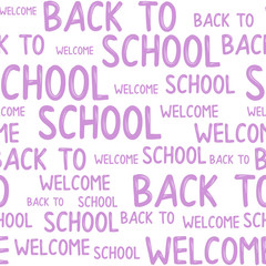 Seamless pattern of back to school words quotes.