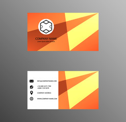 Set of Business Card Design, Yellow and Orange color,  Contact card for company, Banners and Infographic. Abstract Modern Geometric Backgrounds