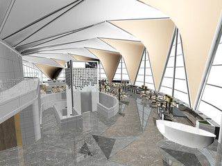 3d render of working space