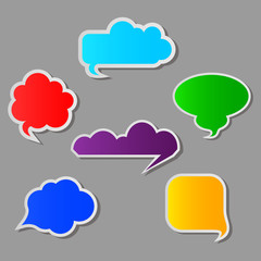 A collection of vector speech and thought communication bubbles
