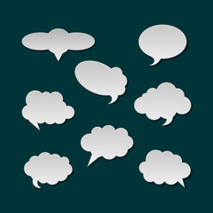 A collection of vector speech and thought communication bubbles