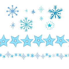 Christmas seamless pattern of beautiful snowflakes. Elegant winter vector background.