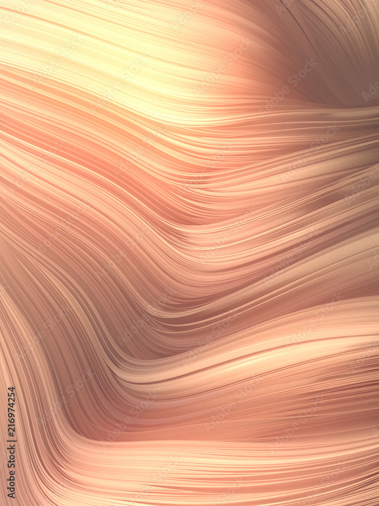 Poster Twisted shape. Computer generated abstract geometric 3D render illustration