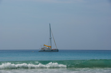 Fototapeta premium yacht in the ocean, Havelock Island, Andaman Islands, Indian Ocean