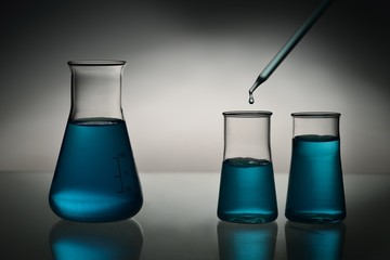 Chemical glassware in laboratory, 2nd September 2018