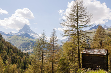 Zermatt, Findeln, Findelbach, Findelschlucht, Wanderweg, Waldweg, Matterhorn, Alpen, Wallis,...