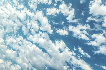 Blue sky and beautiful cloud. Plain landscape background