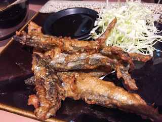 Fried capelin fish