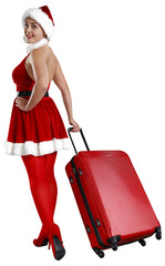 Santa claus woman and white space 
