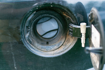 The old car's lid without a car.