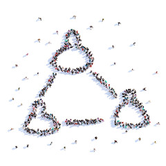 A lot of people form team, icon . 3d rendering.