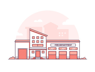 Naklejka premium Fire department - modern thin line design style vector illustration