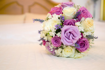 purple roses wedding bouquet