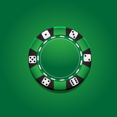 Vector green casino chip