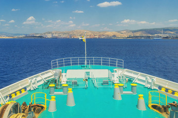 Fototapeta premium Ferry arrives at Port, Piraeus - Greece
