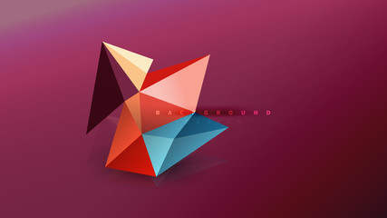 Abstract background - geometric origami style shape composition, triangular low poly design concept. Colorful trendy minimalistic illustration