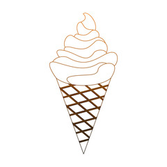 Delicious ice cream cone vector illustration graphic design