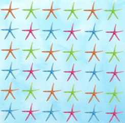  Sea star pattern watercolor