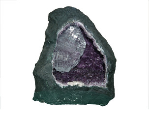geode amethyst with gypsum isolated