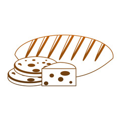 Bread and cheese with cookies vector illustration graphic design