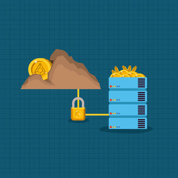 angur mining set icons vector illustration design