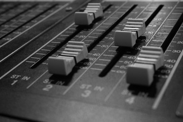 Pro Audio Mixing Console Faders - Monochrome