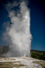 Old Faithful Geysir eruption in Yellowstone National Park