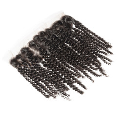 kinky curly black human hair weaves extensions lace frontal