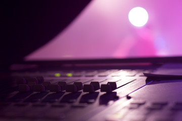 Side of Festival Stage Pro Audio Monitor Console