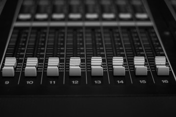 Horizontal Audio Mixing Desk Fader Bank