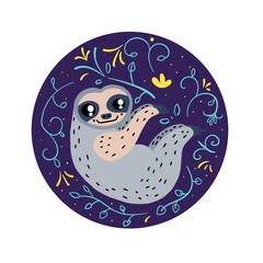 sloth circle composition