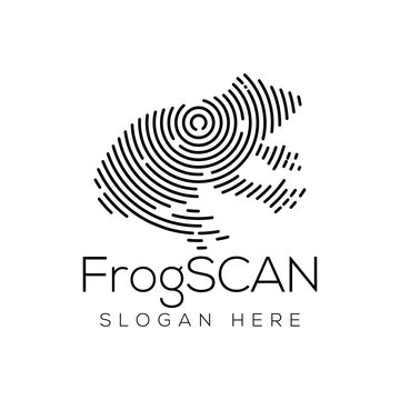 Frog Scan Technology Logo vector Element. Animal Technology Logo Template