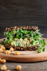  Chickpea Avocado Sandwich with radish sprouts