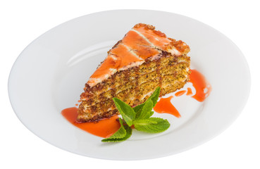 Dessert cake on a plate