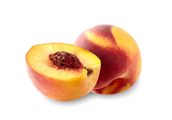 Peach with piece on white