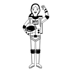 Woman astronaut cartoon vector illustration graphic design