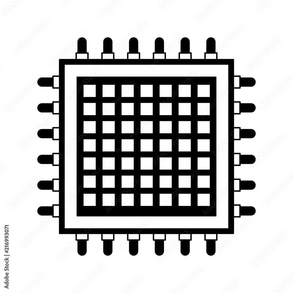 Poster microchip processor technology vector illustration graphic design