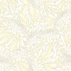 Fototapeta premium White Chrysanthemum Flower Seamless Background