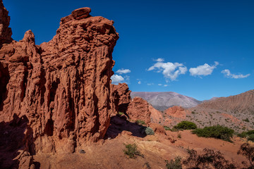 Fototapeta premium Quebrada de la Senorita desertic valley in Uquia Village at Quebrada de Humahuaca - Uquia, Jujuy, Argentina