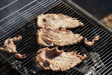 meat on grill