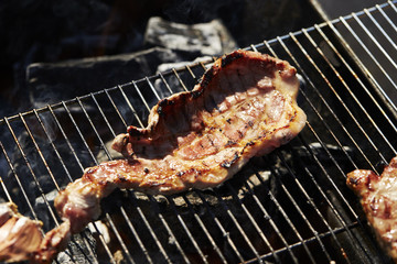 meat on grill