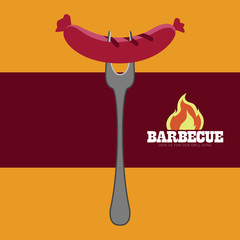 Isolated bbq poster