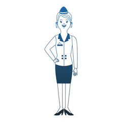 Stewardess woman cartoon vector illustration graphic design