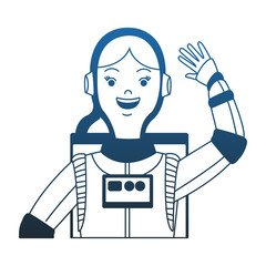 Woman astronaut cartoon vector illustration graphic design