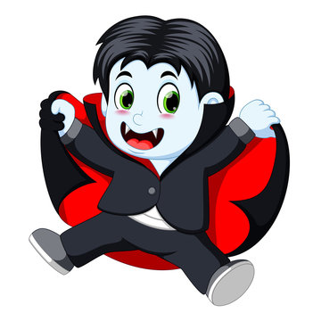 Funny cartoon little vampire