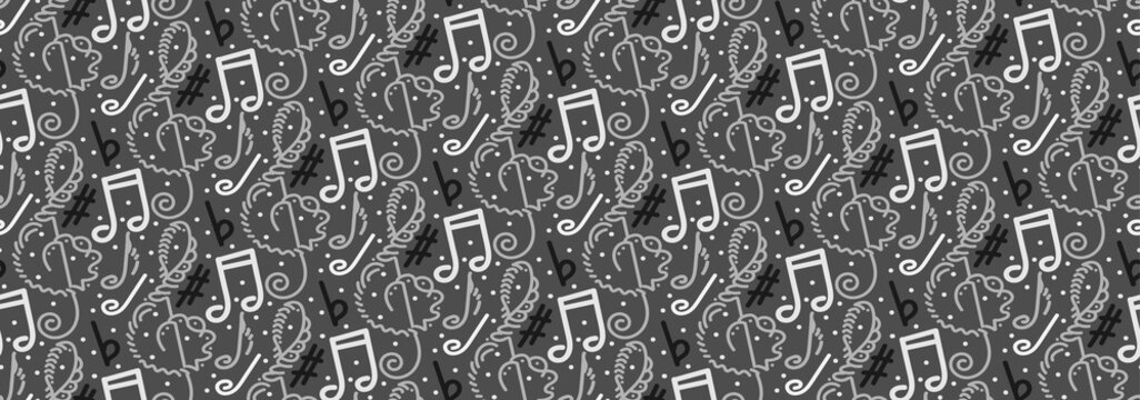 music, seamless pattern, music background