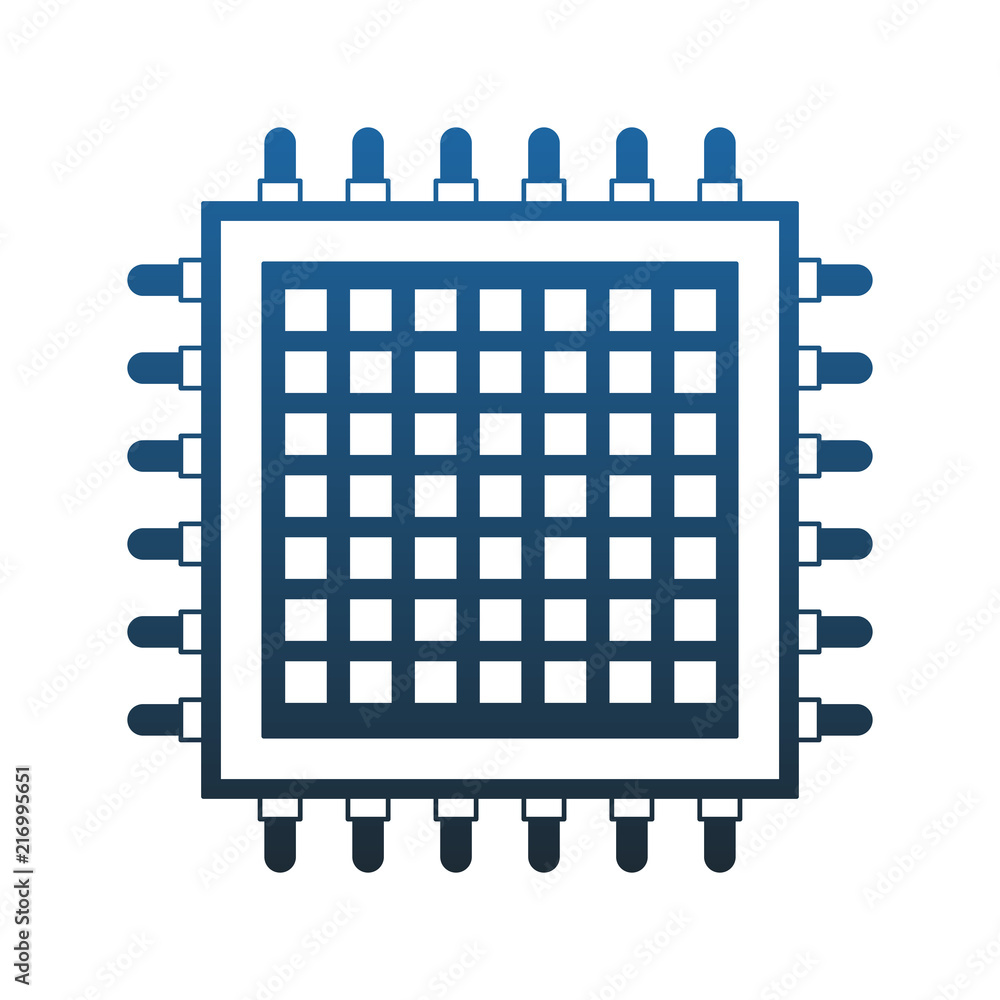 Poster microchip processor technology vector illustration graphic design