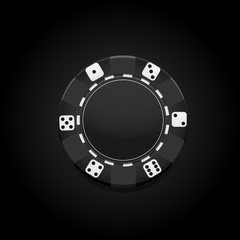 Naklejka premium Vector green casino chip